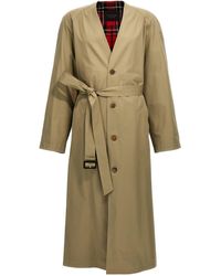 Balenciaga - Check Lining Oversize Trench Coat Coats, Trench Coats - Lyst