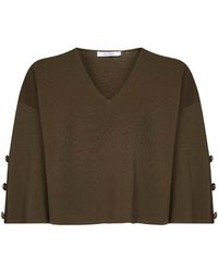 Max Mara - Top Mxmformo Khaki Viscose Knitwear - Lyst