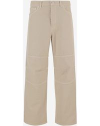 Burberry - Cotton Pants With Logo - Lyst