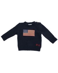 Polo Ralph Lauren - Crewneck Sweater With Front Embroidery Cotton Tops - Lyst