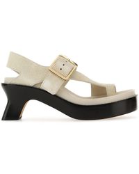 Loewe - Ease Brushed Heeled Sandals - Lyst