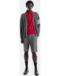 Thom Browne - Merino Wool Heather V-Neck -Stripe Sleeve Cardigan Sweater - Lyst