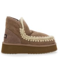 Mou - Mini Eskimo Ankle Boots With Logo Patch On The Rear - Lyst