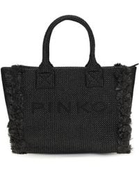 Pinko - Raffia Tote Bag - Lyst