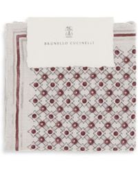 Brunello Cucinelli - Silk Pochette With Geometric Pattern Scarf - Lyst