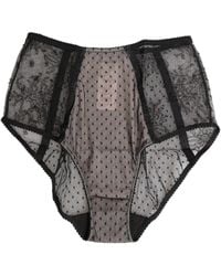 Dolce & Gabbana - Sheer Polka Dot Lace High Waist Underwear Polyamide Clothing - Lyst