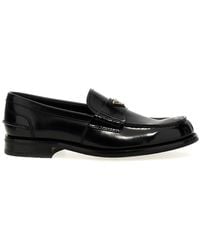 Prada - Triangle-Logo Slip-On Loafers - Lyst