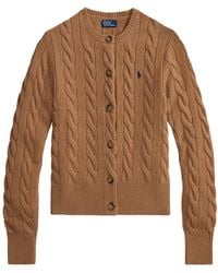Polo Ralph Lauren - Cashmere Cardigan Camel - Lyst