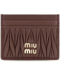 Miu Miu - Card Holder Matelassé Nappa Leather Lamb Wallets & Purses - Lyst