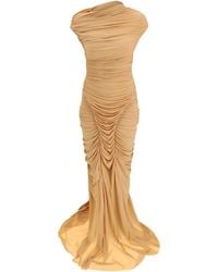 Francesco Murano - Draped Long Dress Polyester - Lyst