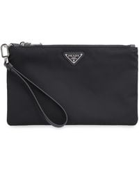 Prada - Re-Nylon Pouch-Bag With Logo Polyamide Clutch Bags - Lyst