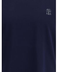 Brunello Cucinelli - Logo T-Shirt Cotton T-Shirts And Polos - Lyst