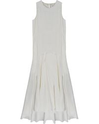 P.A.R.O.S.H. - Sleeveless Linen-Blend Dress Viscose Linen - Lyst