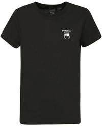 Pinko Logo Embroidered T-shirt - Black