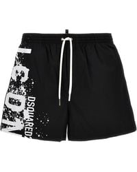 DSquared² - Midi Boxer Shorts Beachwear Black - Lyst