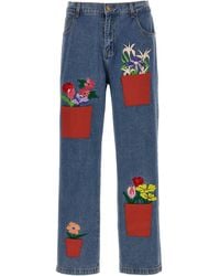 Kidsuper - Flower Pots Denim Trousers - Lyst