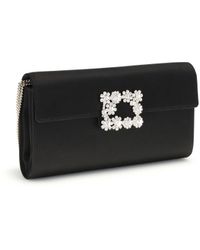 Roger Vivier - Clutch Efflorescence Pochette Satin Viscose Shoulder Bags - Lyst