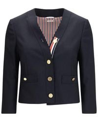 Thom Browne - Blue Wool Oves Aries Biker Jacket - Lyst