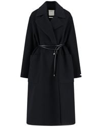 Sportmax - Wool Wrap Coat With Classic Lapel - Lyst