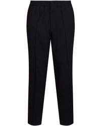 Ami Paris - Wool Serge Trousers With Elasticated Waistband - Lyst