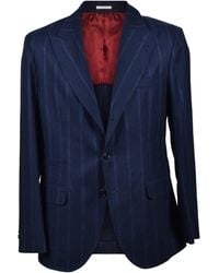 Brunello Cucinelli - Wool Striped Suit - Lyst