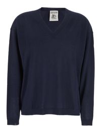 Semicouture - Sweater With V Neck And Ribbed Trims - Lyst