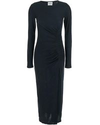 Isabel Marant - 'Jelina' Midi Dress With Round Neck And Ruched Details - Lyst
