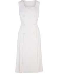 Ermanno Scervino - Sleeveless Midi Dress With Buttons - Lyst