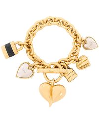 Chloé - Bracelet With Padlock And Heart Pendants, -Tone Brass Bracelets - Lyst