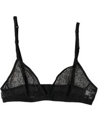 Dolce & Gabbana - Logo Mania Sheer Soft Cup Bra Underwear Elastane Nylon Clothing - Lyst