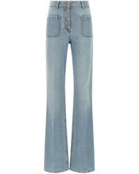 Valentino Garavani - High-Waist Stone-Washed Denim Jeans - Lyst