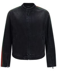 Gucci - Black Cotton Biker Jacket - Lyst