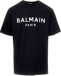 Balmain - Swim T-Shirt With Logo - Lyst