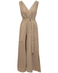 Brunello Cucinelli - Techno Cotton Poplin Dress With Precious Shoulder Detail - Lyst