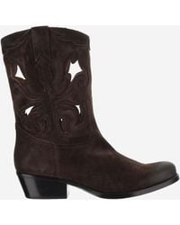 Sartore - Suede Western Boots - Lyst