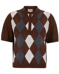 Semicouture - Argyle Polo Sweater Diana Virgin Wool - Lyst