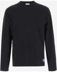 Burberry - Long Sleeve Cotton T-shirt With Logo - Lyst