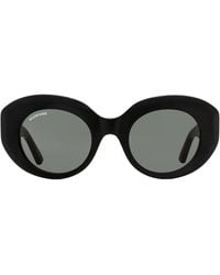 Balenciaga - Distressed Finish Bb0235S Sunglasses 001 52Mm Plastic (Acetate) - Lyst