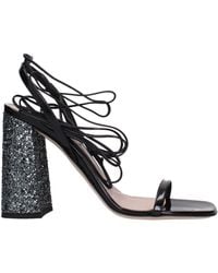 Miu Miu - Sandals Patent Leather/Slate - Lyst