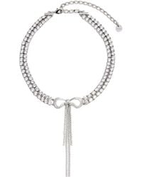 Self-Portrait - Necklace Double Crystal Bow - Lyst