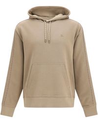 Burberry - Check Hoodie With Drawstrings Cotton; Elastane Sweatshirts - Lyst