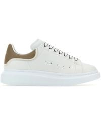 Alexander McQueen - Leather Sneakers With Dove Leather Heel - Lyst