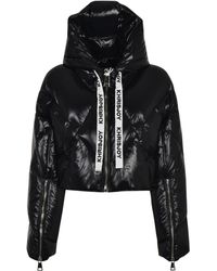 shiny cropped puffer jacket