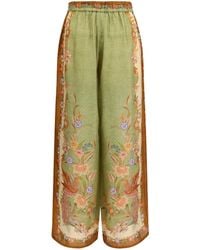 Zimmermann - Relaxed Silk Pants Indra Khaki - Lyst