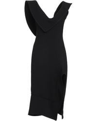 Bottega Veneta - Structured Leather Midi Dress - Lyst