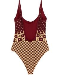 Fendi ワンピース水着 ストライプ・ロゴ Fendi Logo One-piece