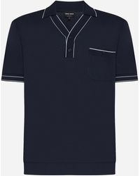 Giorgio Armani - Viscose & Wool Polo Shirt - Lyst