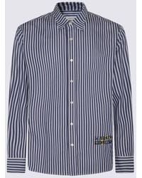 Maison Kitsuné - Navy And Sky Blue Cotton Stripes Shirt - Lyst
