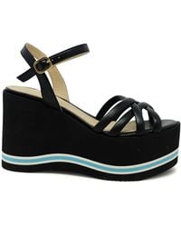 Paloma Barceló - Paloma Barcelo Leather Lioba Wedge Sandals - Lyst