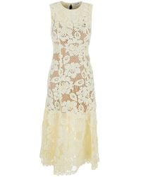 Self-Portrait - Midi Dress Crochet Lace' With Cotton Lace For - Lyst